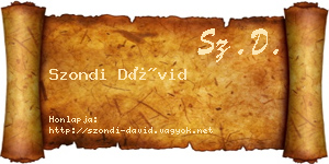 Szondi Dávid névjegykártya