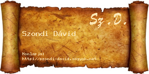 Szondi Dávid névjegykártya