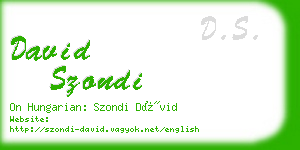 david szondi business card